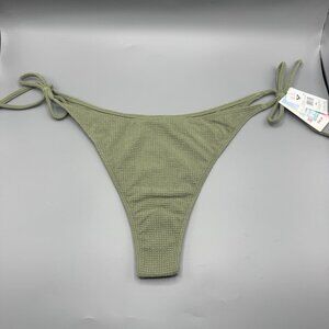Roxy Essaouira Tie Side High Leg Cheeky Bikini Bottom Olive Green 2XL NEW